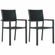 Tuinstoel Myra SET 2 St Rattan-Look Kunststof Zwart