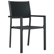 Tuinstoel Myra SET 2 St Rattan-Look Kunststof Zwart