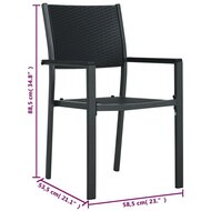 Tuinstoel Myra SET 2 St Rattan-Look Kunststof Zwart