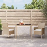 3-Delige Tuinset Gerard Met Kussens Poly Rattan Beige