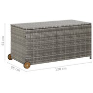 Tuinbox 120X65X61 Cm Poly Rattan Lichtgrijs