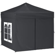 Partytent Inklapbaar Met Zijwanden 2X2 M Antracietkleurig