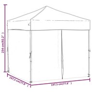 Partytent Inklapbaar Met Zijwanden 2X2 M Antracietkleurig