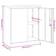 Archiefkast Anton 79X40X90 Cm Staal Wit