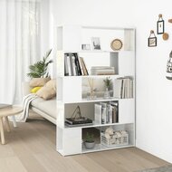 Boekenkast Roomdivider Bewerkt Hout Hoogglans Wit