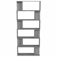 Boekenkast Roomdivider 80X24X192 Cm Bewerkt Hout Grijs