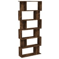 Boekenkast Roomdivider 80X24X192Cm Hout Gerookt Eiken