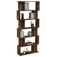 Boekenkast Roomdivider 80X24X192Cm Hout Gerookt Eiken