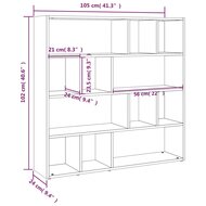 Boekenkast Roomdivider 105X24X102 Cm Zwart 