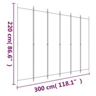 Kamerscherm Met 6 Panelen 300X220 Cm Stof Wit