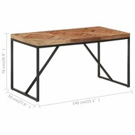 Eettafel Lucien 140X70X76 Cm Massief hout bruin