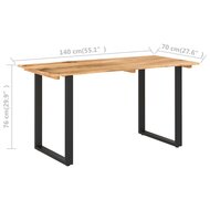 Eettafel Wanda 140X70X76 Cm Massief Acaciahout 