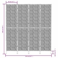 Kamerscherm Bandung 163X180 Cm Waterhyacint Zwart 4-delig