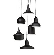 Hang Lamp 6-delig zwart metaal