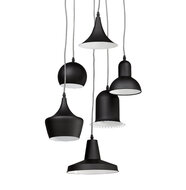 Hang Lamp 6-delig zwart metaal