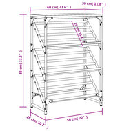 Schoenenrek Distel 60X30X85 Cm zwart met grijs blad