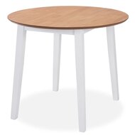 Eethoek Rosalin Mdf En Rubberwood Wit 5-Delig rond