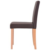 Eethoek Annet  6 stoelen kunstleer bruin met eiken tafel 