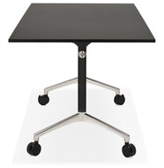 Bureau Flex 160x80 cm zwart met wielen inklapbaar