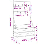 Kledingrek Met Schoenenrek Master 100X40X184 Cm bruin