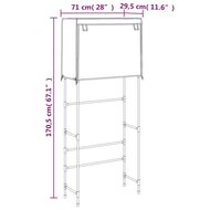 Opbergrek Voor Boven Wasmachine 2-Laags 71X29,5X170,5 Cm Zwart