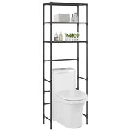 Opbergrek Voor Boven Toilet 3-Laags 53X28X169 Cm Zwart 53 x 28 x 169 cm