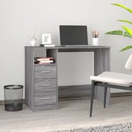 Bureau Met 3 Lades 102X50X76 Cm Hout Grijs