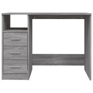 Bureau Met 3 Lades 102X50X76 Cm Hout Grijs