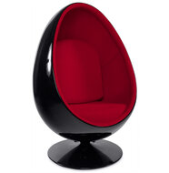 Fauteuil Nuovo zwart met rood draaifauteuil