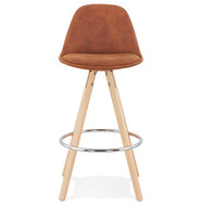 Counter chair barkruk Parijs stof bruin met naturel poten