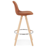 Counter chair barkruk Parijs stof bruin met naturel poten