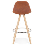 Counter chair barkruk Parijs stof bruin met naturel poten