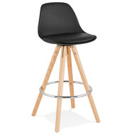 Counter chair barkruk Parijs zwart kunststof met blank hout