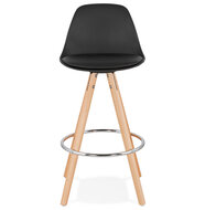 Counter chair barkruk Parijs zwart kunststof met blank hout