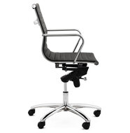 Prachtige design office chair zwart kunstleer met chroom