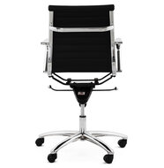 Prachtige design office chair zwart kunstleer met chroom