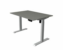 Kerkmann - Zit sta bureau Move-1 120x80cm donkergrijs - zilver poten - elektrisch