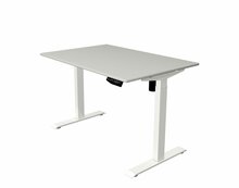 Kerkmann - Zit sta bureau Move-1 120x80cm lichtgrijs - witte poten - elektrisch