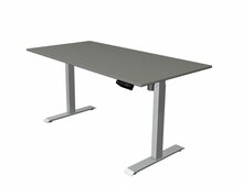 Kerkmann - Zit sta bureau Move-1 160x80cm donkergrijs - zilver poten - elektrisch