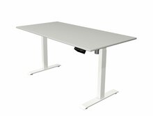 Kerkmann - Zit sta bureau Move-1 160x80cm lichtgrijs - witte poten - elektrisch