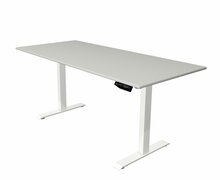 Kerkmann - Zit sta bureau Move-1 180x80cm lichtgrijs - witte poten - elektrisch