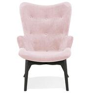 Fauteuil Melchior stof velvet roze