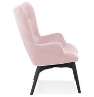 Fauteuil Melchior stof velvet roze