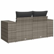 Tuinbank Nimf 2-Zits Met Kussens Poly Rattan Grijs