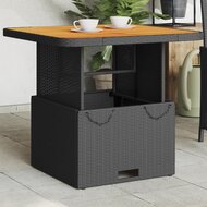 Tuintafel LIFT 80X80X71 Cm Poly Rattan En Acaciahout Zwart