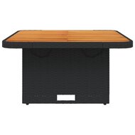 Tuintafel LIFT 80X80X71 Cm Poly Rattan En Acaciahout Zwart