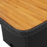 Tuintafel LIFT 80X80X71 Cm Poly Rattan En Acaciahout Zwart