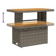 Tuintafel LIFT 90X55X71 Cm Poly Rattan En Acaciahout Grijs