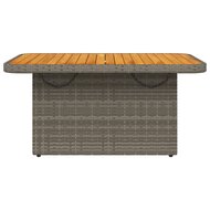 Tuintafel LIFT 90X55X71 Cm Poly Rattan En Acaciahout Grijs