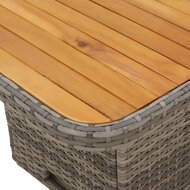 Tuintafel LIFT 90X55X71 Cm Poly Rattan En Acaciahout Grijs